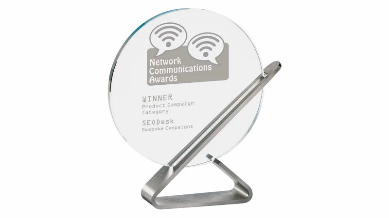 Glass Circle on Metal Base 190mm