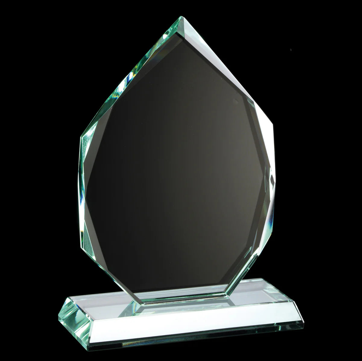 Jade Glass Diamond Plaque on Base 165mm, 215mm 260mm