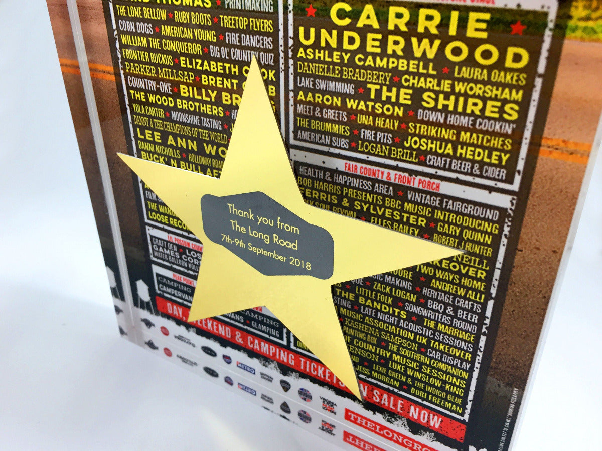 The Long Road Festival Acrylic Block with Star