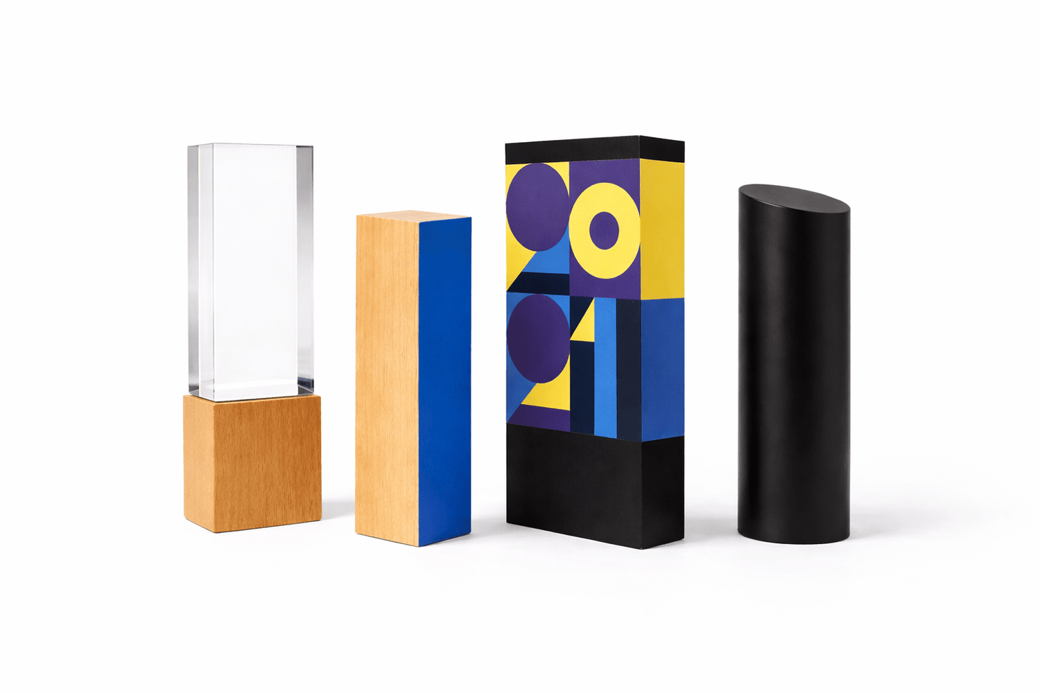 Off the shelf award collection, with acrylic, wooden, glass and metal awards