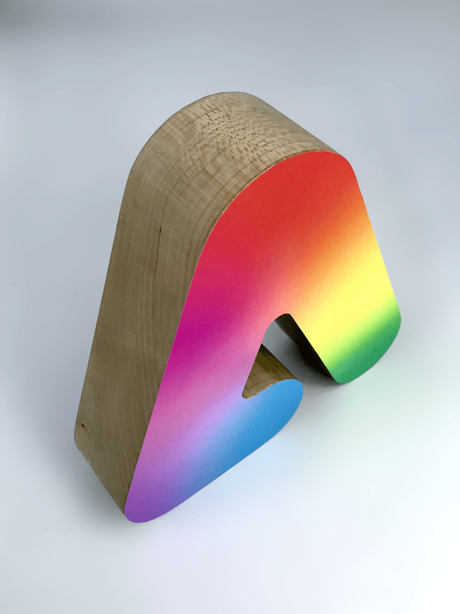 Wooden Spectrum Award colourful painted award