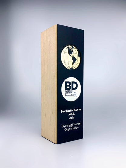 Wood, Black Perspex and Golden Globe Award