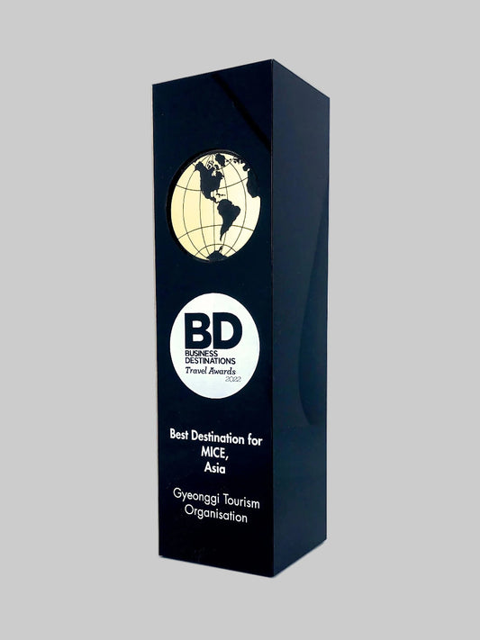 Wood, Black Perspex and Golden Globe Award 