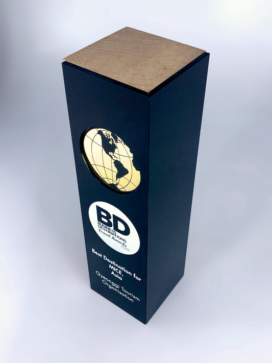 Wood, Black Perspex and Golden Globe Award