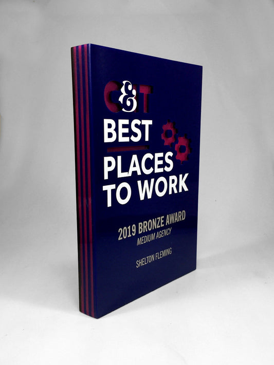 Blue and Purple Laminated Acrylic Award