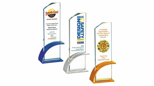 Clear Glass Award with Metal Base - 250mm