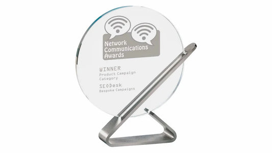 Glass Circle on Metal Base 190mm