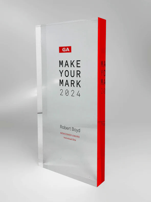 Acrylic Block with Colour Trim