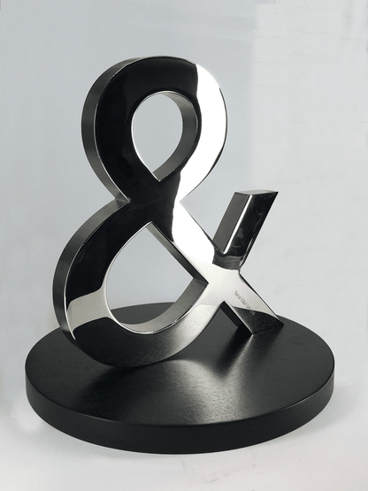 Bespoke Aluminium Ampersand Award  Metal Award on wooden base