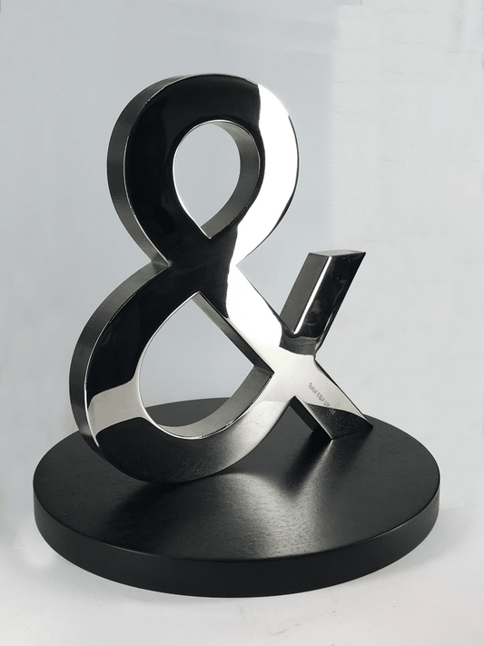 Bespoke Aluminium Ampersand Award  Metal Award on wooden base