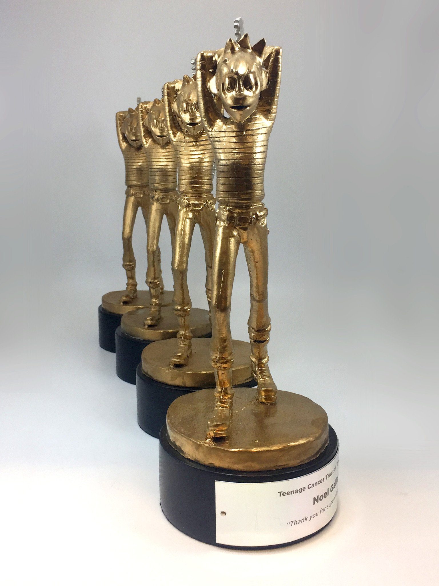 3D printed gold award of teenage cancer trust graphic design