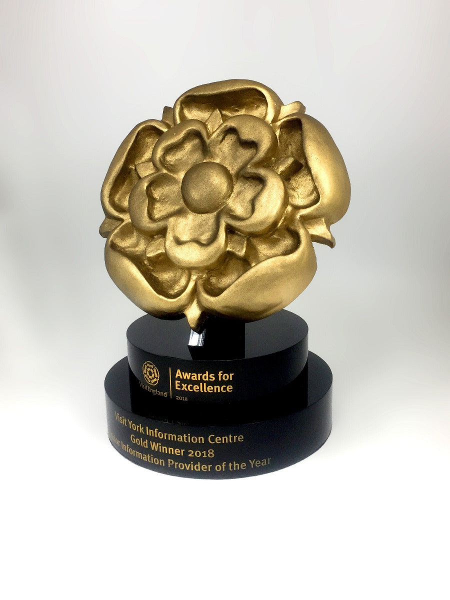 Visit England Gold Resin Rose