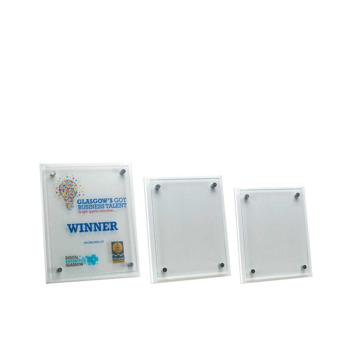 White Plaque with 6mm Glass Front, 7x9 inches