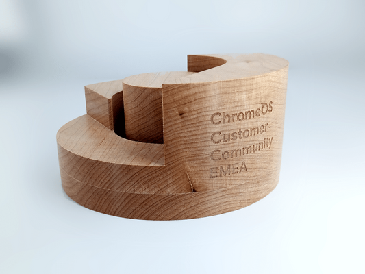 Wooden Google Chrome Button Award Creative Awards London Limited