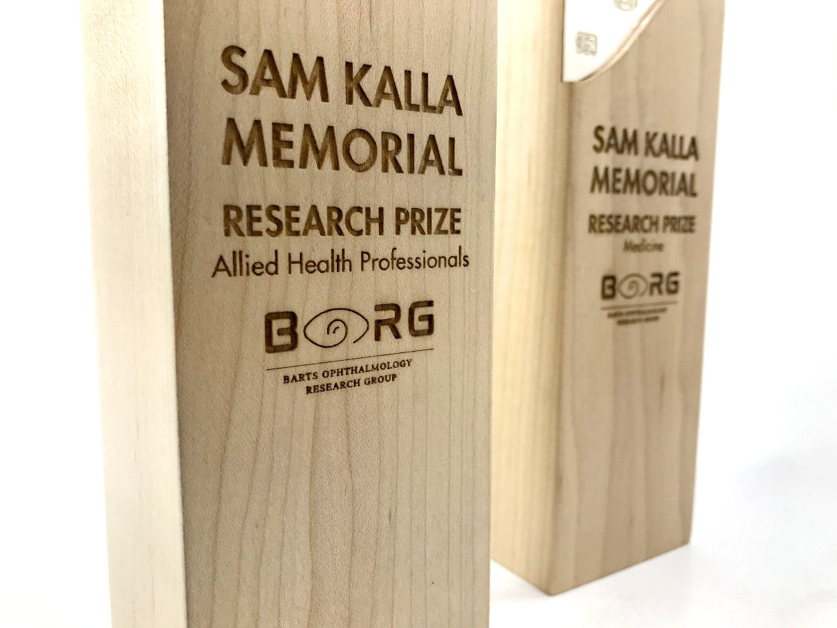 Beech Wood Wave award with Sterling Silver Inlay 