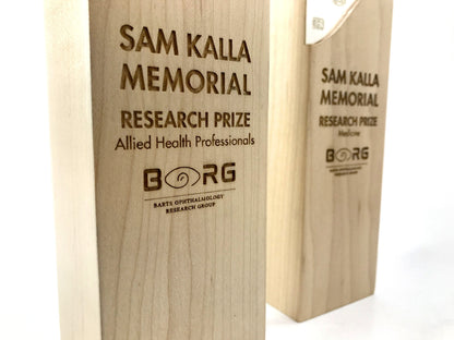Beech Wood Wave award with Sterling Silver Inlay 
