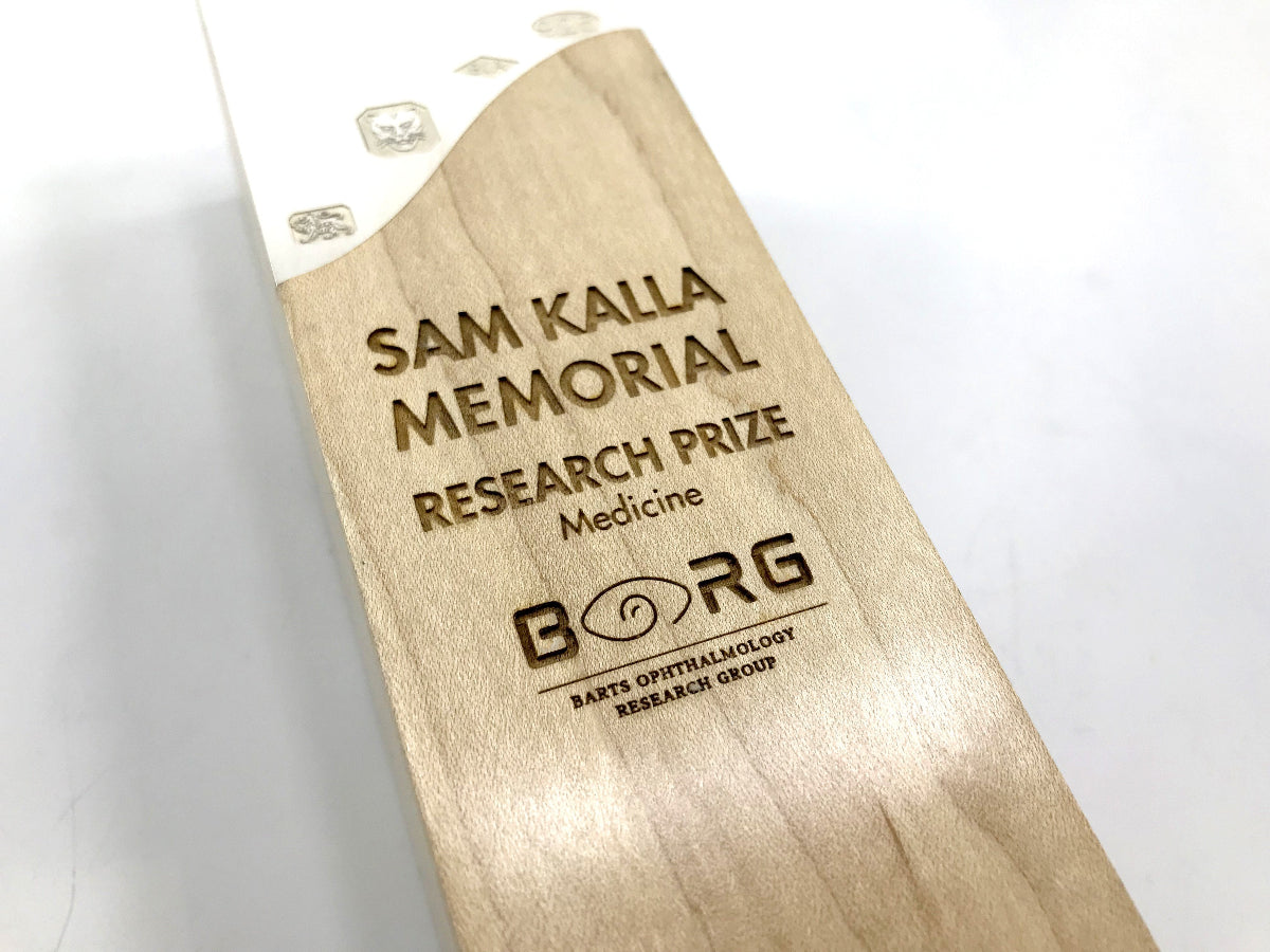 Wooden Wave with Sterling Silver Inlay engraved with laser engraving